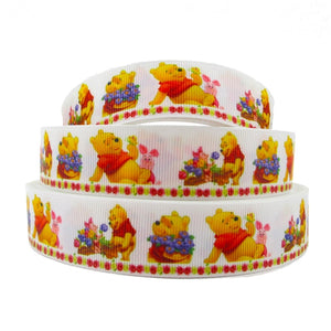 Bear on White 1" Ribbon