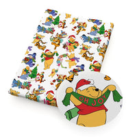 Pooh Bear Christmas Faux Leather Sheet
