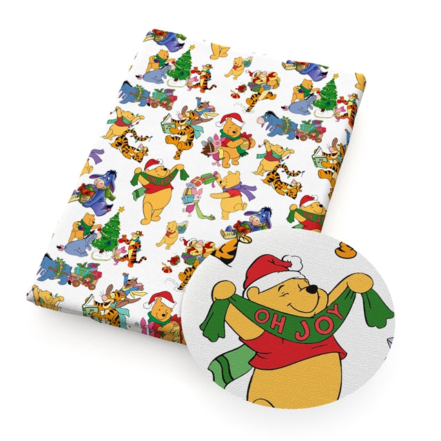 Pooh Bear Christmas Faux Leather Sheet