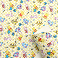 Pooh Bear & Friends on Yellow Checks Faux Leather Sheet