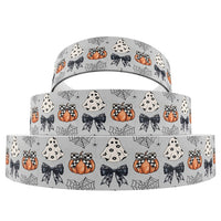 Pretty Halloween On Grey 7/8" Ribbon