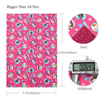 Pretty Girls with Pink Fine Glitter Double Sided Faux Leather Sheet