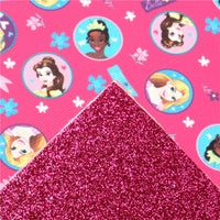 Pretty Girls with Pink Fine Glitter Double Sided Faux Leather Sheet