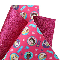 Pretty Girls with Pink Fine Glitter Double Sided Faux Leather Sheet