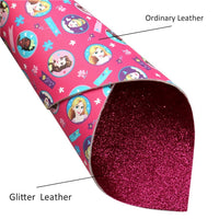 Pretty Girls with Pink Fine Glitter Double Sided Faux Leather Sheet