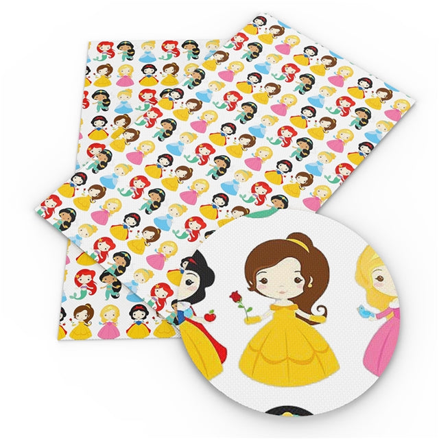 Princess Girl Characters Faux Leather Sheet