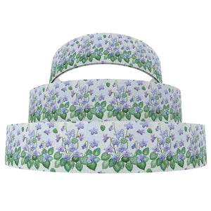 Floral Purple Droplets 7/8" Ribbon