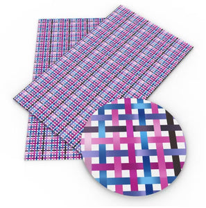 Purples Gingham Faux Leather Sheet