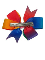 Rainbow Pinwheel Bow 3" with Clip
