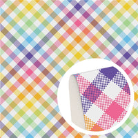 Rainbow Gingham Faux Leather Sheet