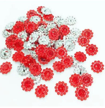 Clearance #8 - Red Acrylic Pointback Embellishments (100)
