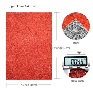 Red Fine with Silver Fine Glitter Double Sided Sheet