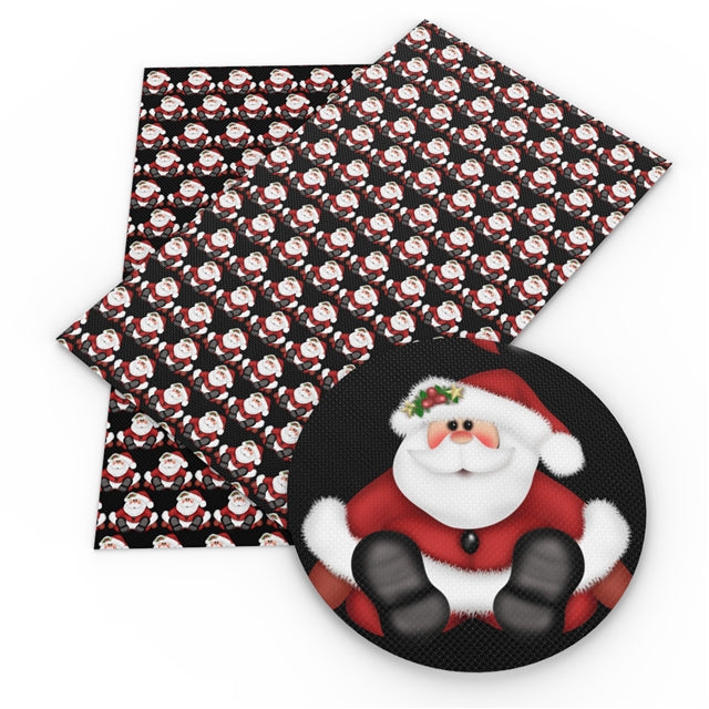 Christmas Santa Sitting Faux Leather Sheet