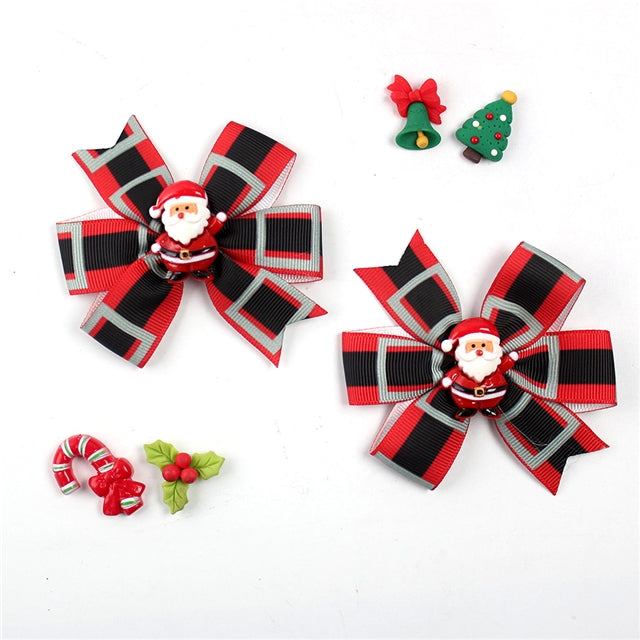 Christmas Santa's Belt Resin Pinwheel Bow