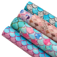Mermaid Scales A5 Sheet Faux Leather Pack of 6