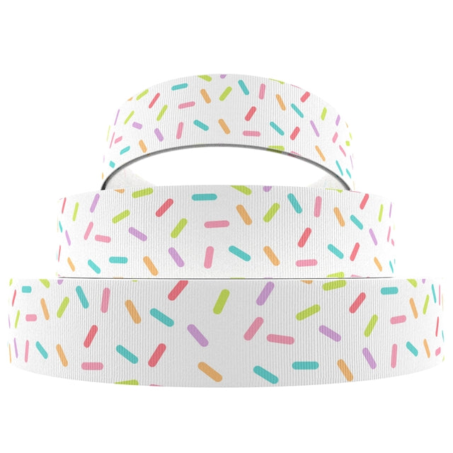 Sprinkle Ribon Sprinkles on White 7/8
