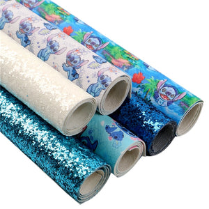 Blue Alien Faux Leather Full Sheet Pack of 6