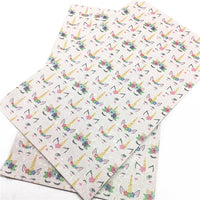 Unicorn Wink with Glitter Faux Leather Sheet
