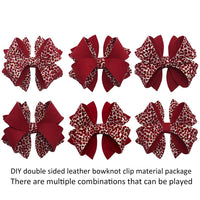 Pre Cut Mouse Red Faux Leather Bows