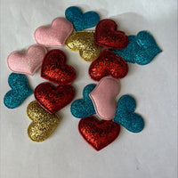 Clearance #68- Fine Glitter Hearts x16