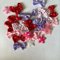 Clearance #96- Mini Bows and Felt Stars x 31