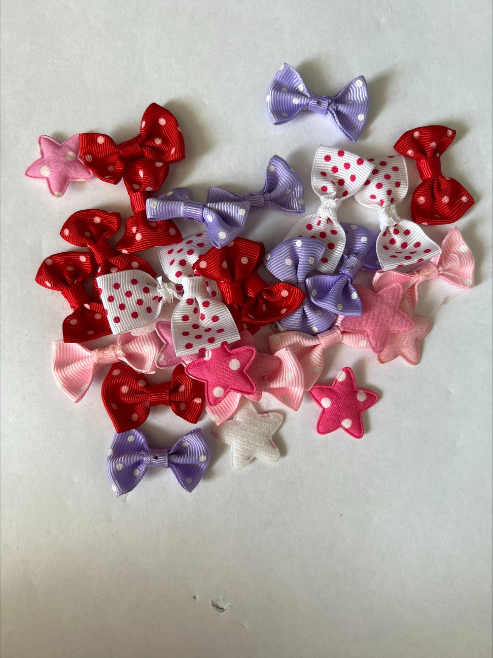 Clearance #96- Mini Bows and Felt Stars x 31