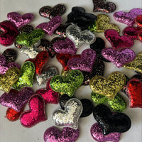 Clearance #48- Chunky Glitter Hearts x50