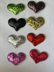 Clearance #48- Chunky Glitter Hearts x50