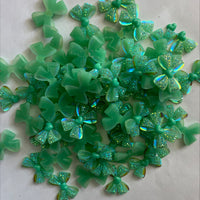 Clearance #47- Iridescent Green Bow Resins x99