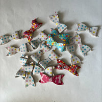 Clearance #43- Leather Patterned Bows x 17