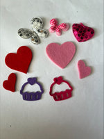 Clearance #53- Random Selection of Felt and Glitter Shapes x 32
