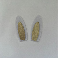 Clearance #84- Glitter Felt Gold Bunny Ears x 25