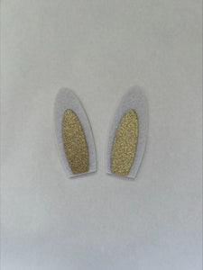 Clearance #84- Glitter Felt Gold Bunny Ears x 25