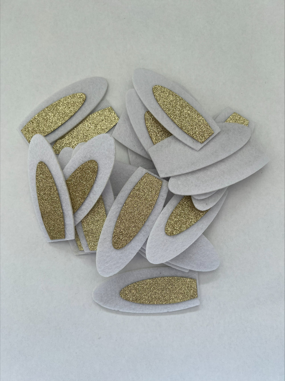 Clearance #84- Glitter Felt Gold Bunny Ears x 25