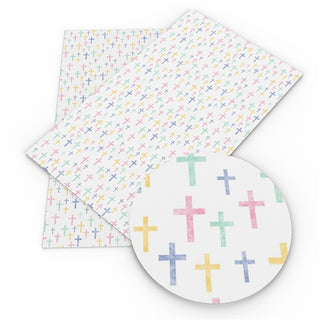Pastel Cross Faux Leather Sheet