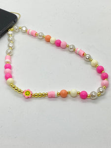 Phone Chain Pink & Pearls #8