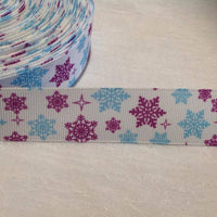 Snowflake Purple & Blue 1" Ribbon