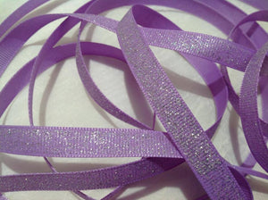 Glitter Purple 3/8" Ribbon - 5 Yards