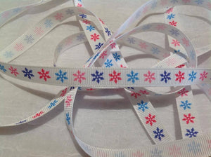 Snowflake Pastel 3/8" Ribbon - 5 Yards