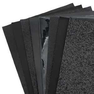 Black Mixed Faux Leather Full Sheet Pack of 8