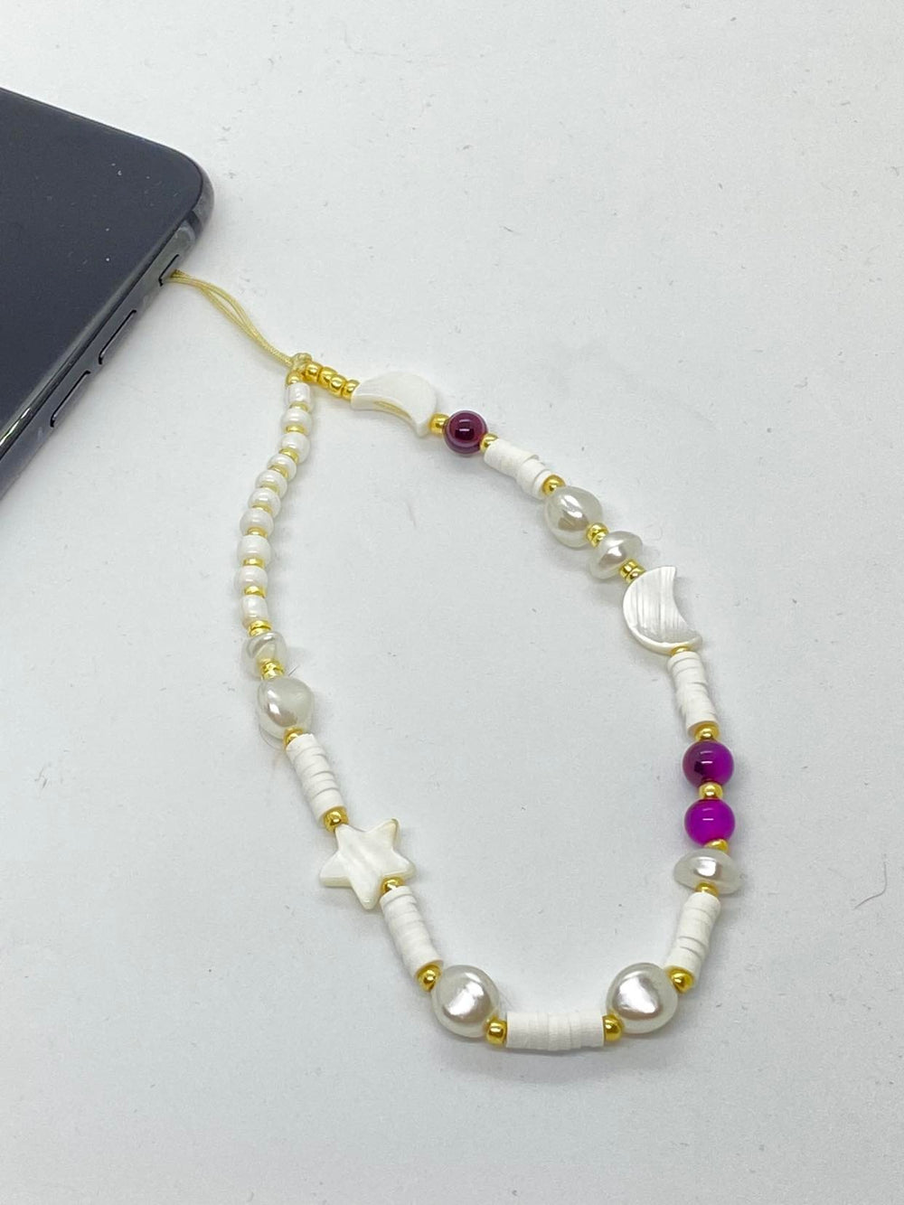 Phone Chain Pearl & Moon #15