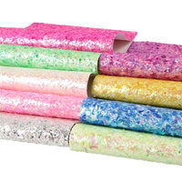 Fractured Glitter Mixed Faux Leather Full Sheet Pack of 9