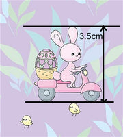Easter Bunny on Moped Light Purple Faux Leather Sheet
