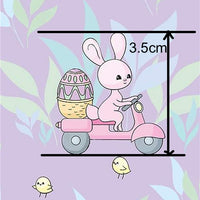 Easter Bunny on Moped Light Purple Faux Leather Sheet