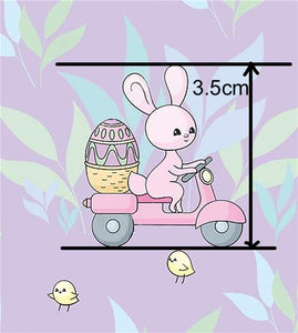 Easter Bunny on Moped Light Purple Faux Leather Sheet