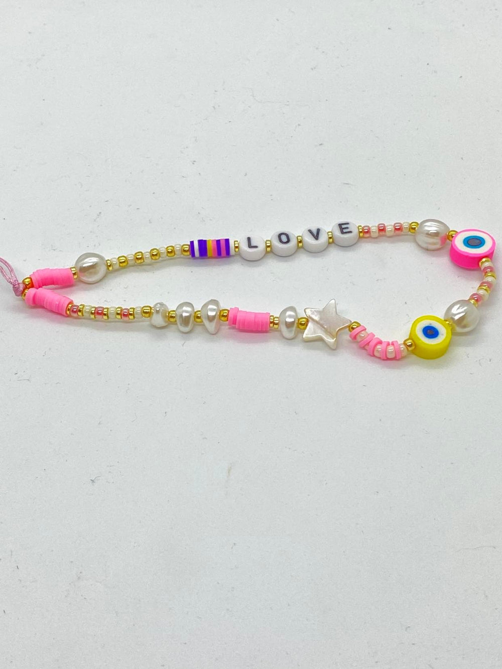 Phone Chain Beads & Pink #17