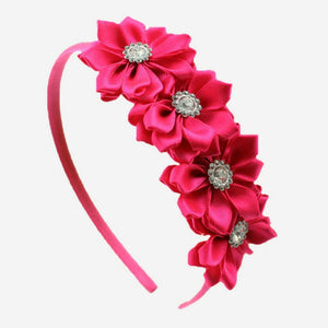 Satin Ribbon Flower with Rhinestone 3.8cm