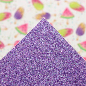 Ice Creams with Purple Fine Glitter Double Sided Faux Leather Sheet