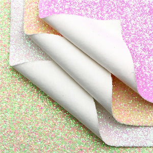 Pastel Chunky Glitter Faux Leather Full Sheet Pack of 7