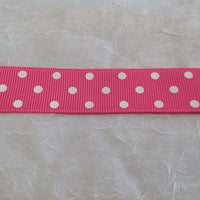 Spots Hot Pink / White 7/8" Ribbon